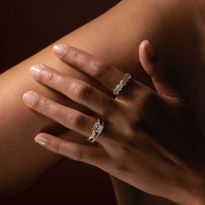 Marquise Cut Cluster Styled Lab Grown Diamond Engagement Ring