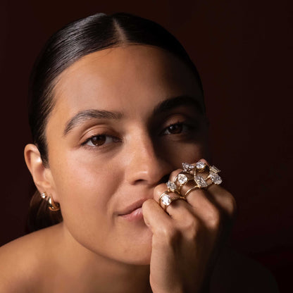 Marquise Cut Cluster Styled Lab Grown Diamond Engagement Ring