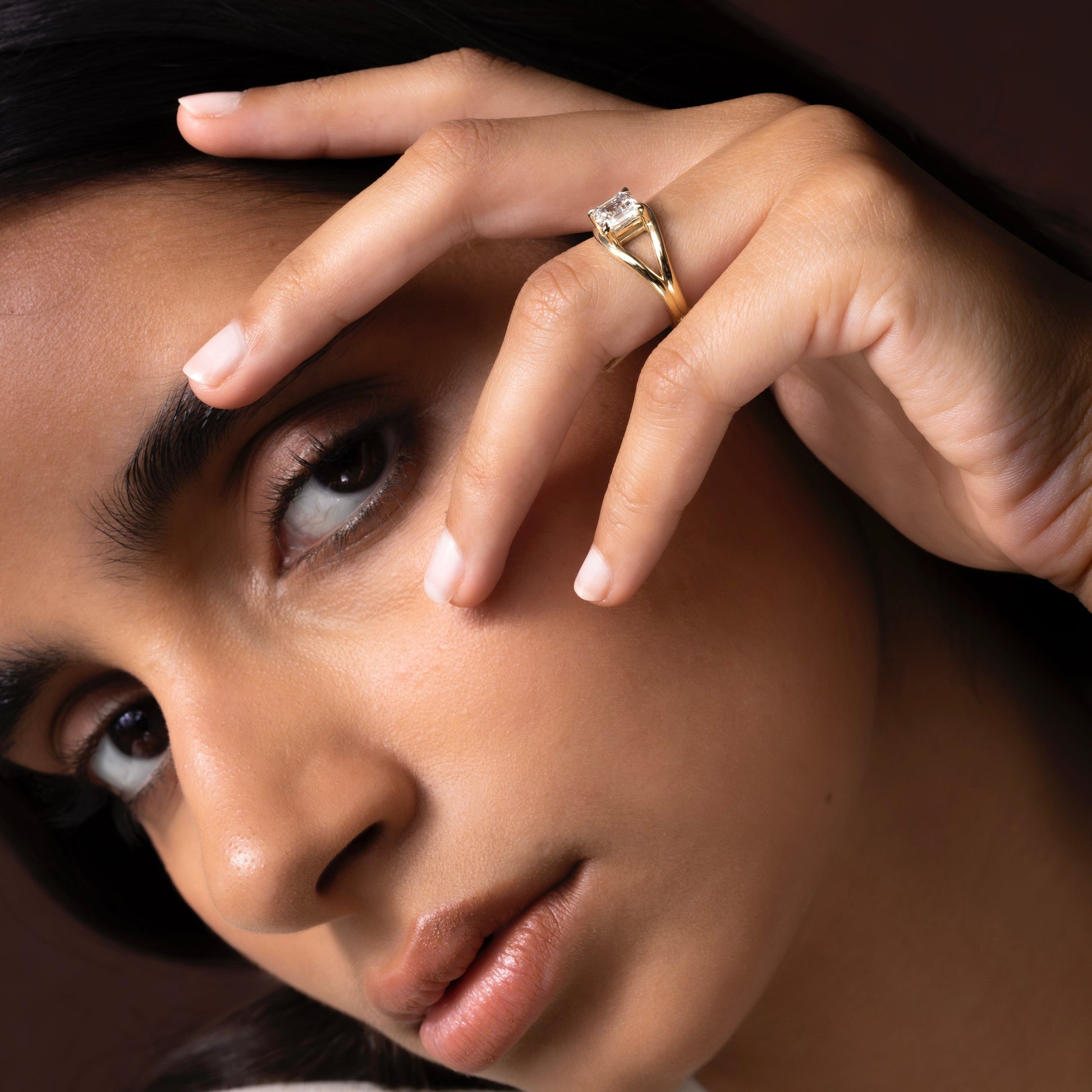 Marquise Cut Cluster Styled Lab Grown Diamond Engagement Ring