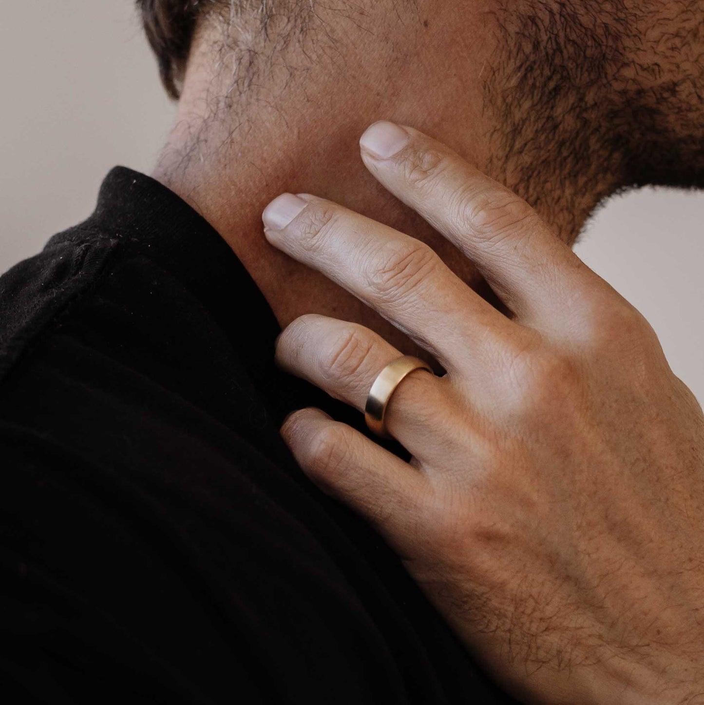 Brushed Classic Comfort Fit Men's Gold Wedding Band