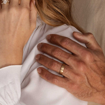 Brushed Classic Comfort Fit Men's Gold Wedding Band