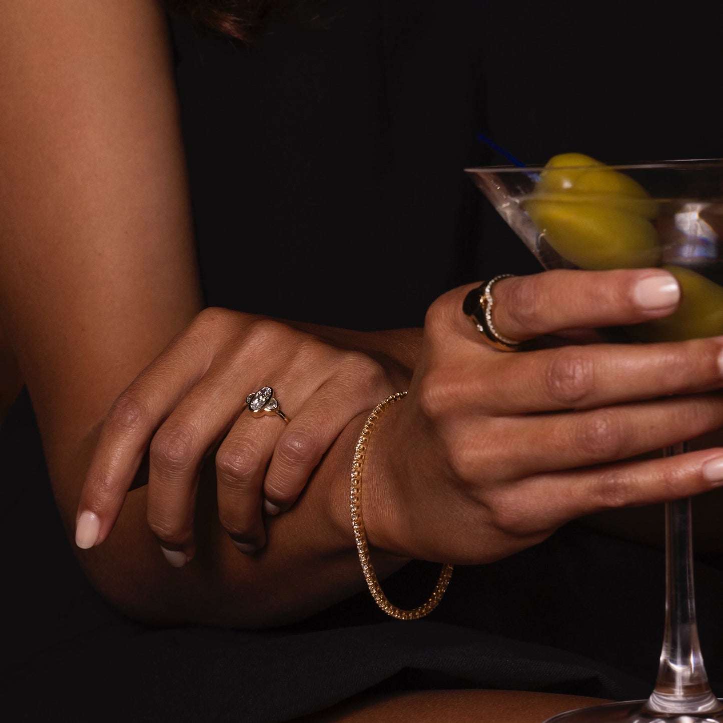 Marquise Cut Cluster Styled Lab Grown Diamond Engagement Ring