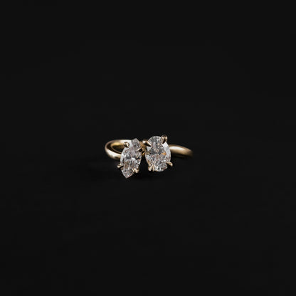 Marquise Cut Cluster Styled Lab Grown Diamond Engagement Ring