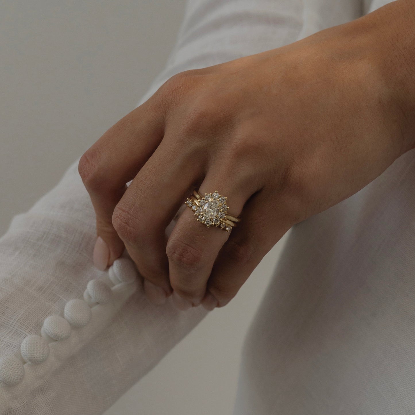 Marquise Cut Cluster Styled Lab Grown Diamond Engagement Ring