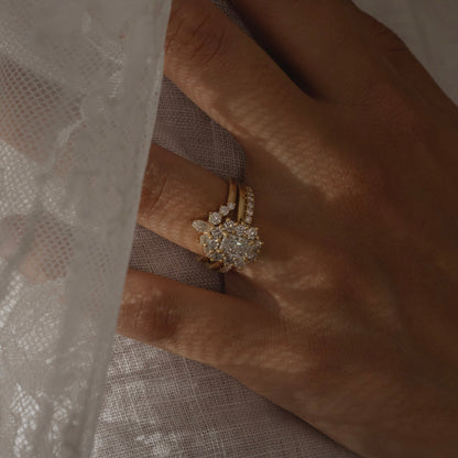 Marquise Cut Cluster Styled Lab Grown Diamond Engagement Ring