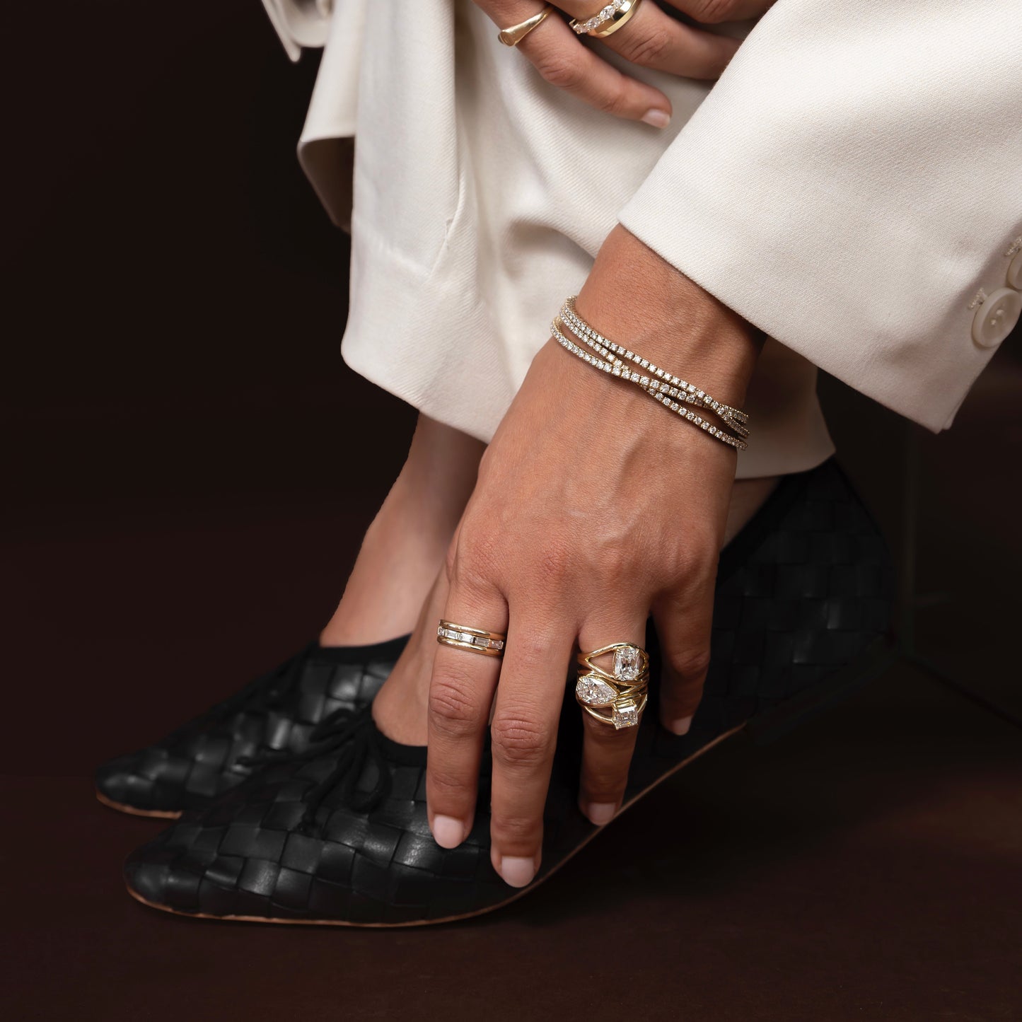 Marquise Cut Cluster Styled Lab Grown Diamond Engagement Ring