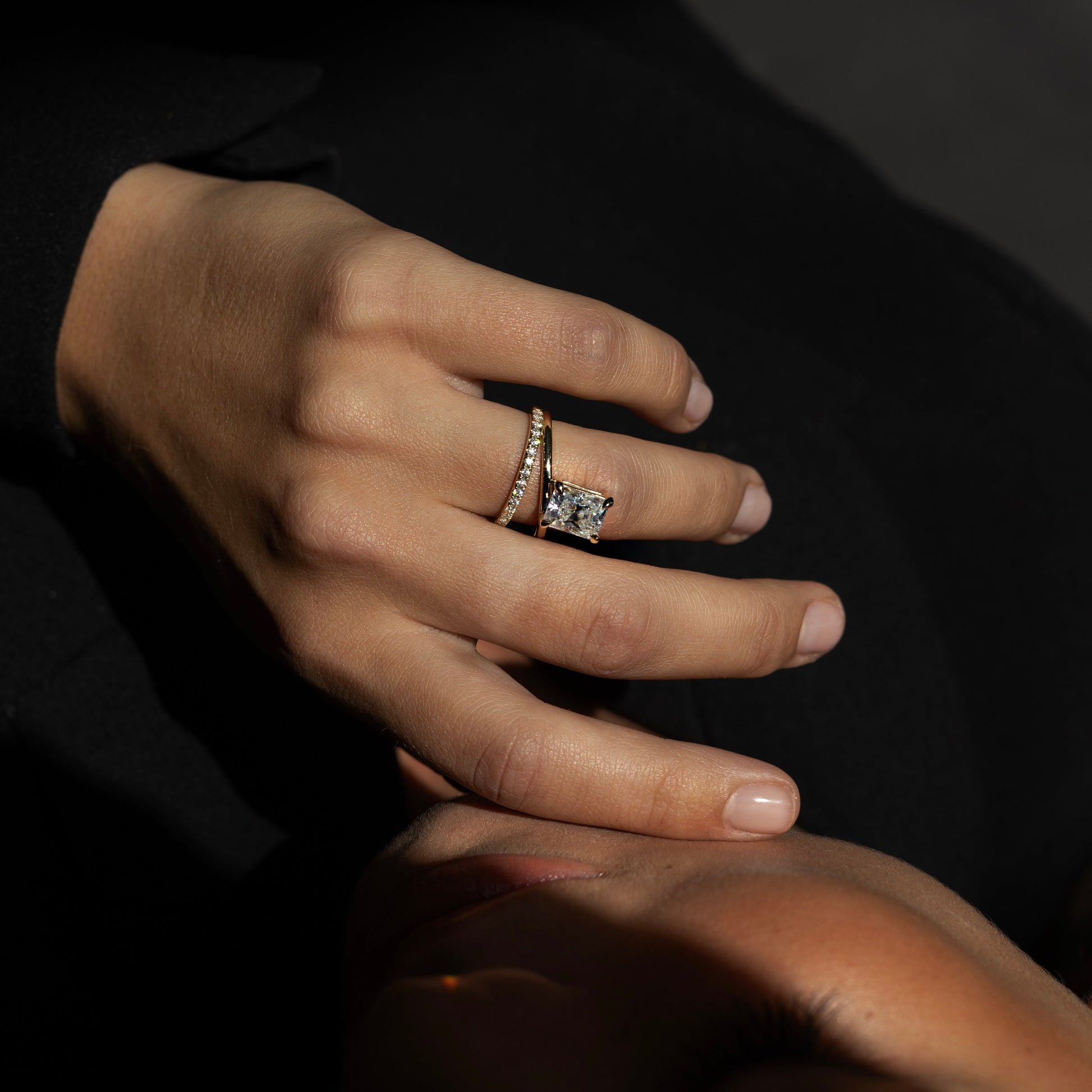 Marquise Cut Cluster Styled Lab Grown Diamond Engagement Ring