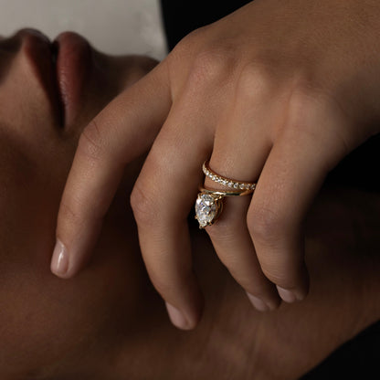 Marquise Cut Cluster Styled Lab Grown Diamond Engagement Ring