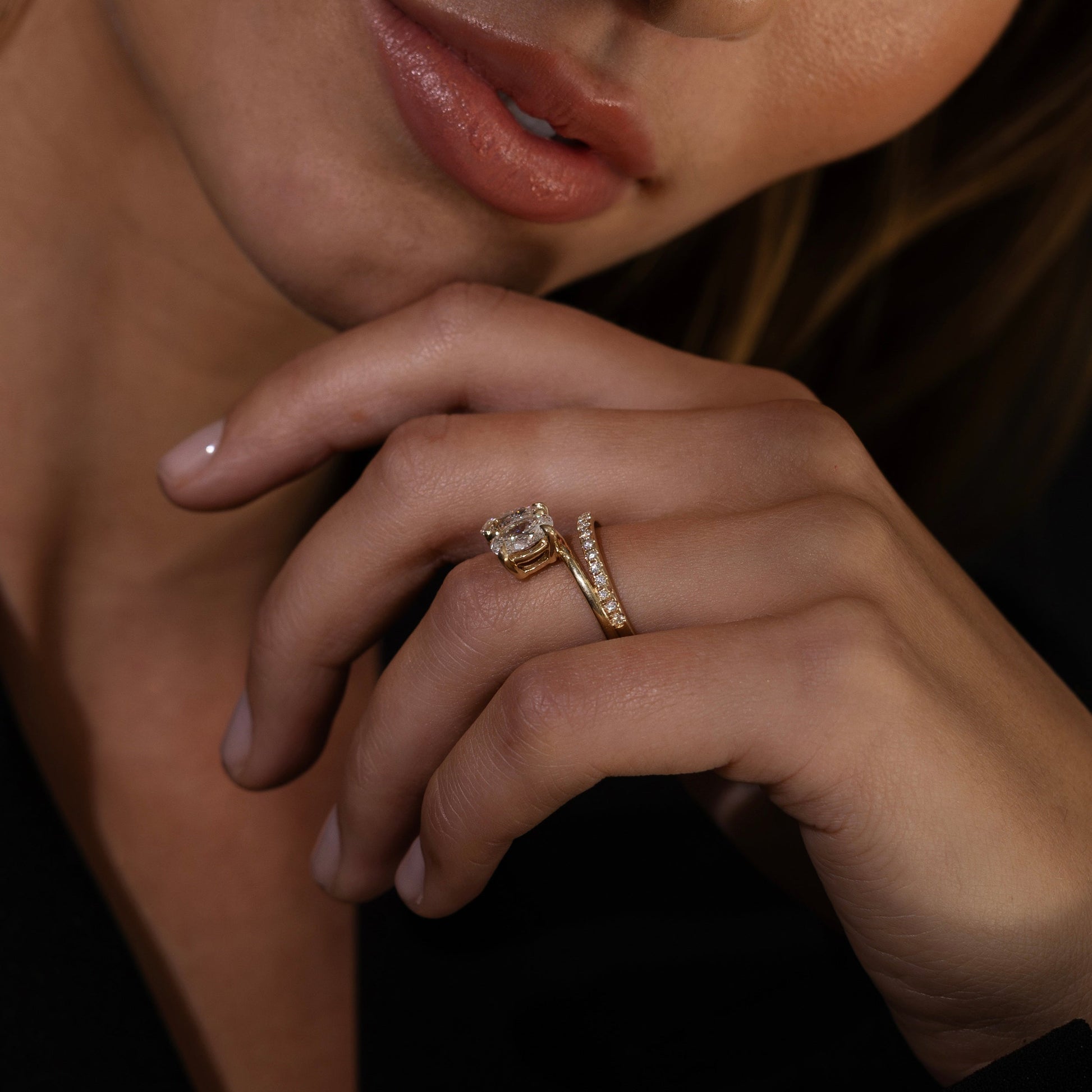 Marquise Cut Cluster Styled Lab Grown Diamond Engagement Ring