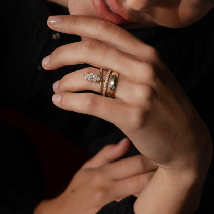 Marquise Cut Cluster Styled Lab Grown Diamond Engagement Ring