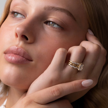 0.25 TCW Round Shaped Half Eternity Lab Grown Diamond Wedding Band