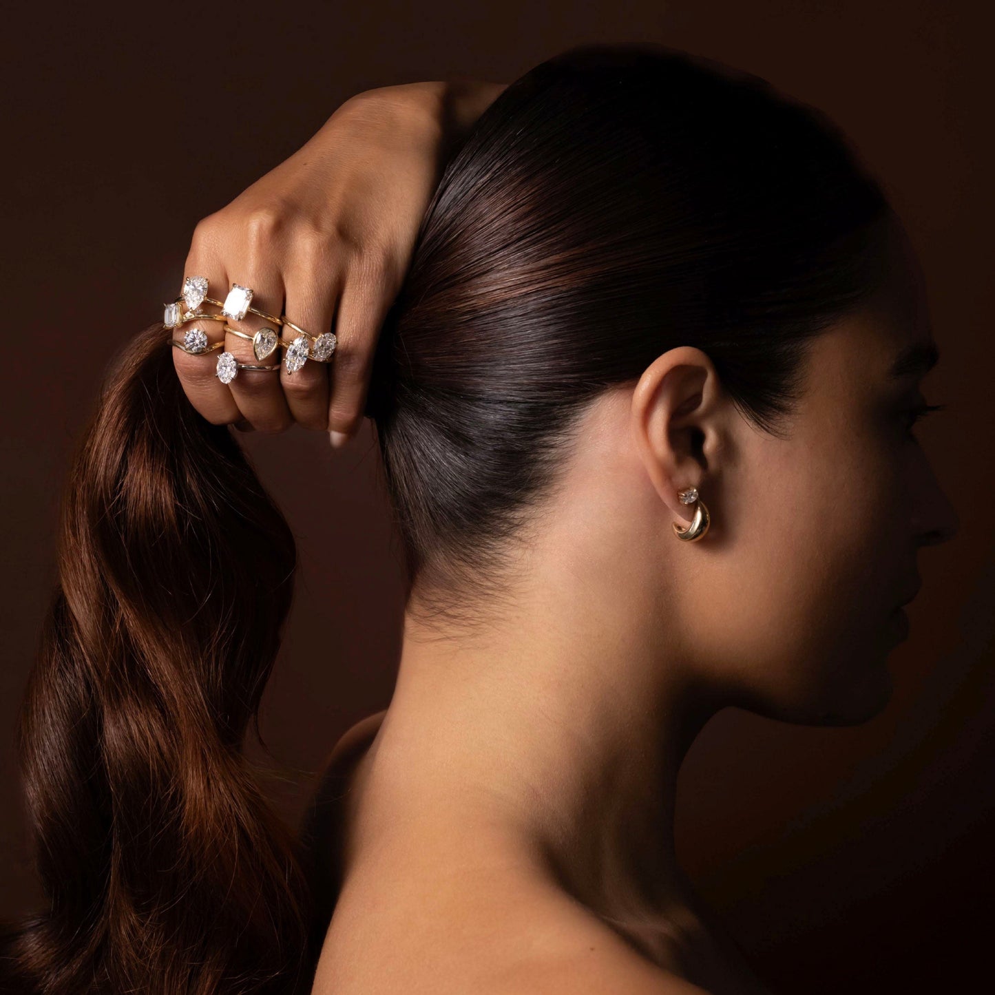 Statement Hoop Earrings in Gold