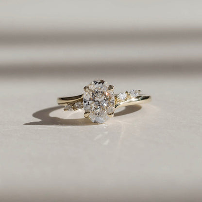 Marquise Cut Cluster Styled Lab Grown Diamond Engagement Ring