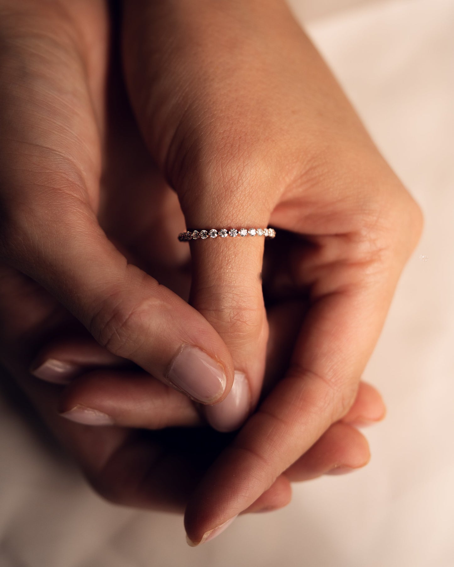 0.88 TCW Round Cut Half Eternity Lab Grown Diamond Wedding Band