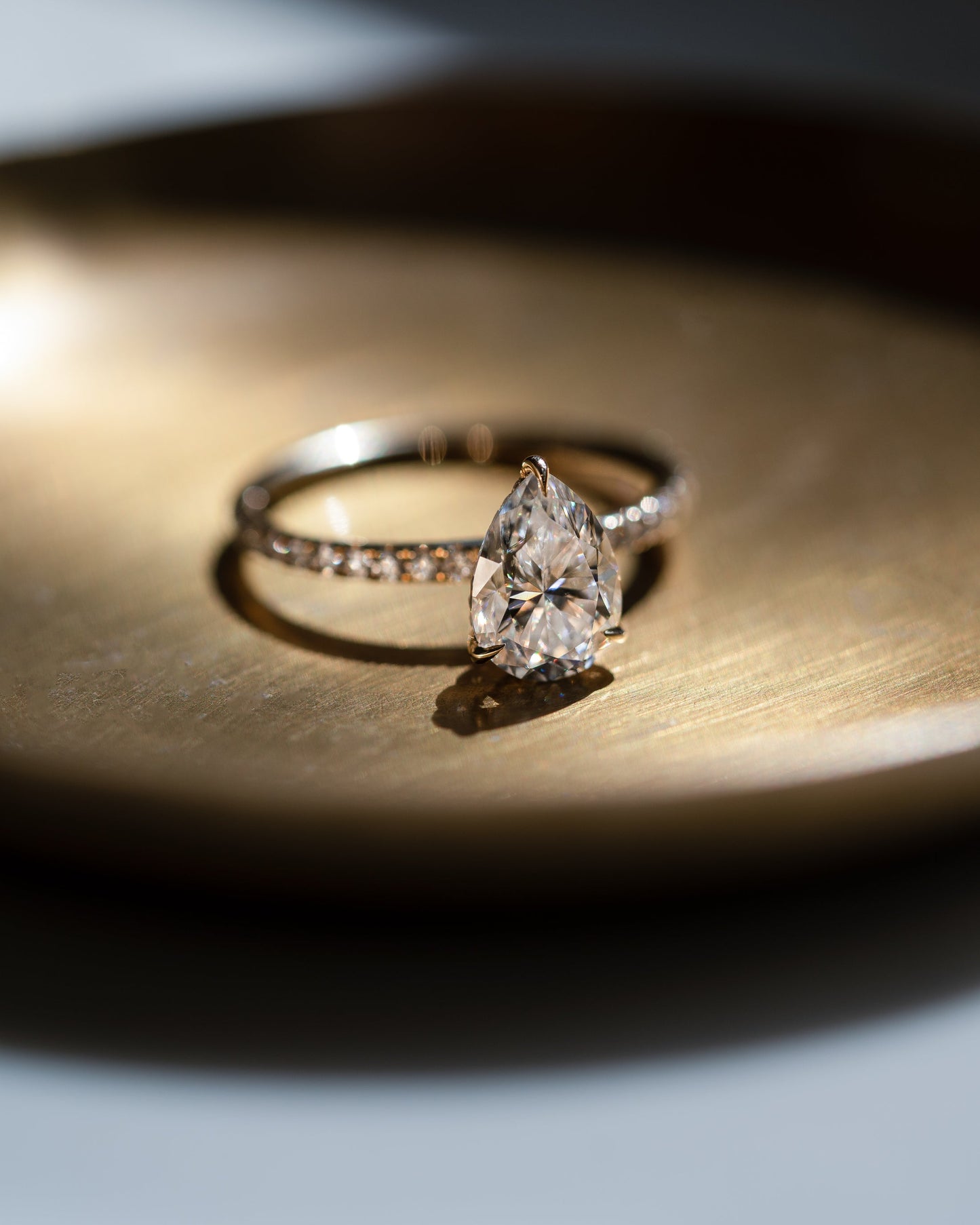 1.93 CT Pear Hidden Halo & Pave Lab Grown Diamond Engagement Ring