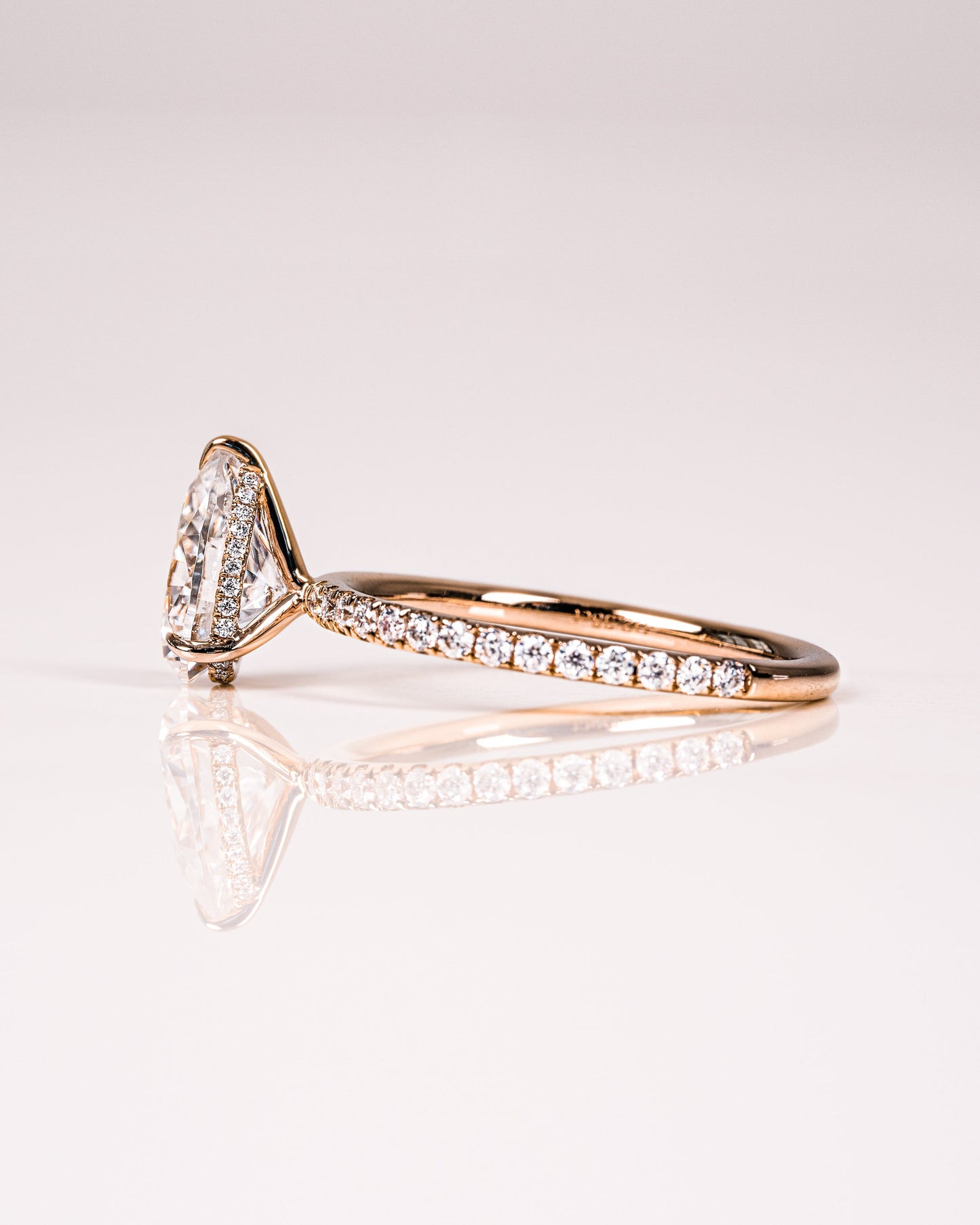 1.93 CT Pear Hidden Halo & Pave Lab Grown Diamond Engagement Ring