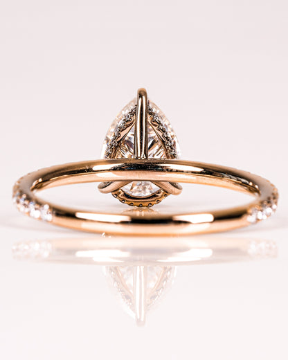 1.93 CT Pear Hidden Halo & Pave Lab Grown Diamond Engagement Ring