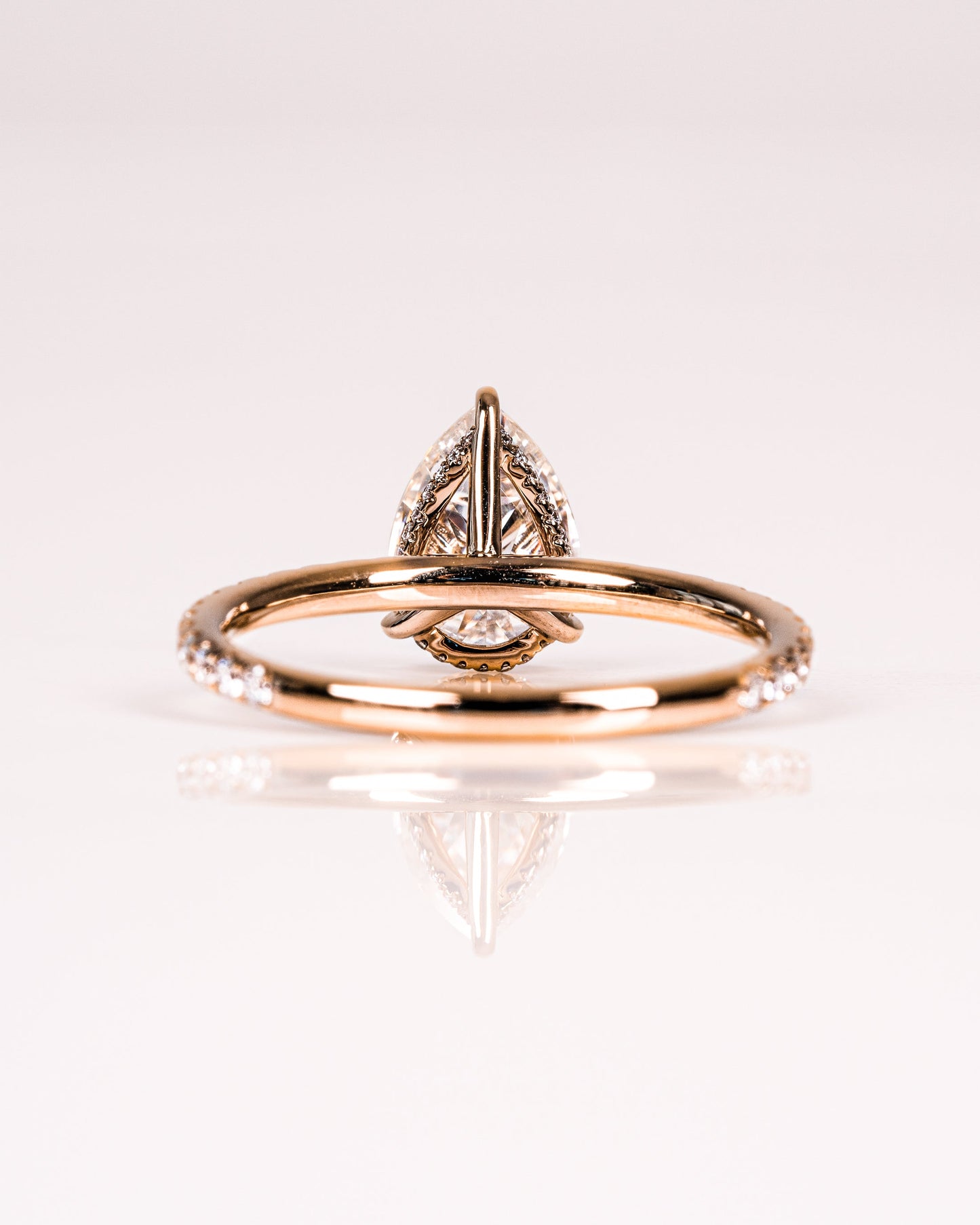 1.93 CT Pear Hidden Halo & Pave Lab Grown Diamond Engagement Ring