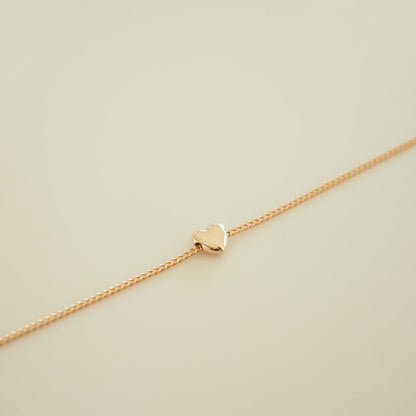 Puffed Heart Chain Bracelet