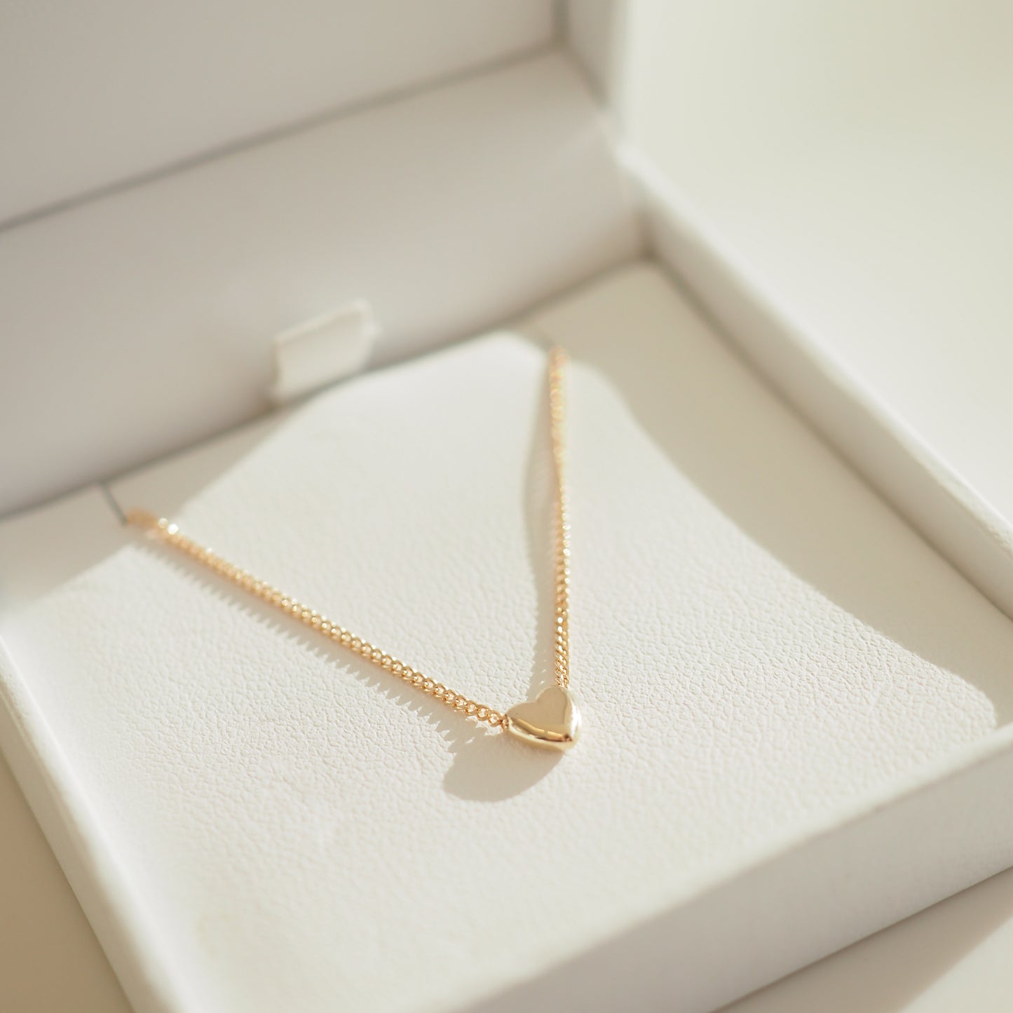 Puffed Heart Shaped Pendant Necklace