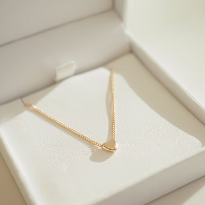 Puffed Heart Shaped Pendant Necklace