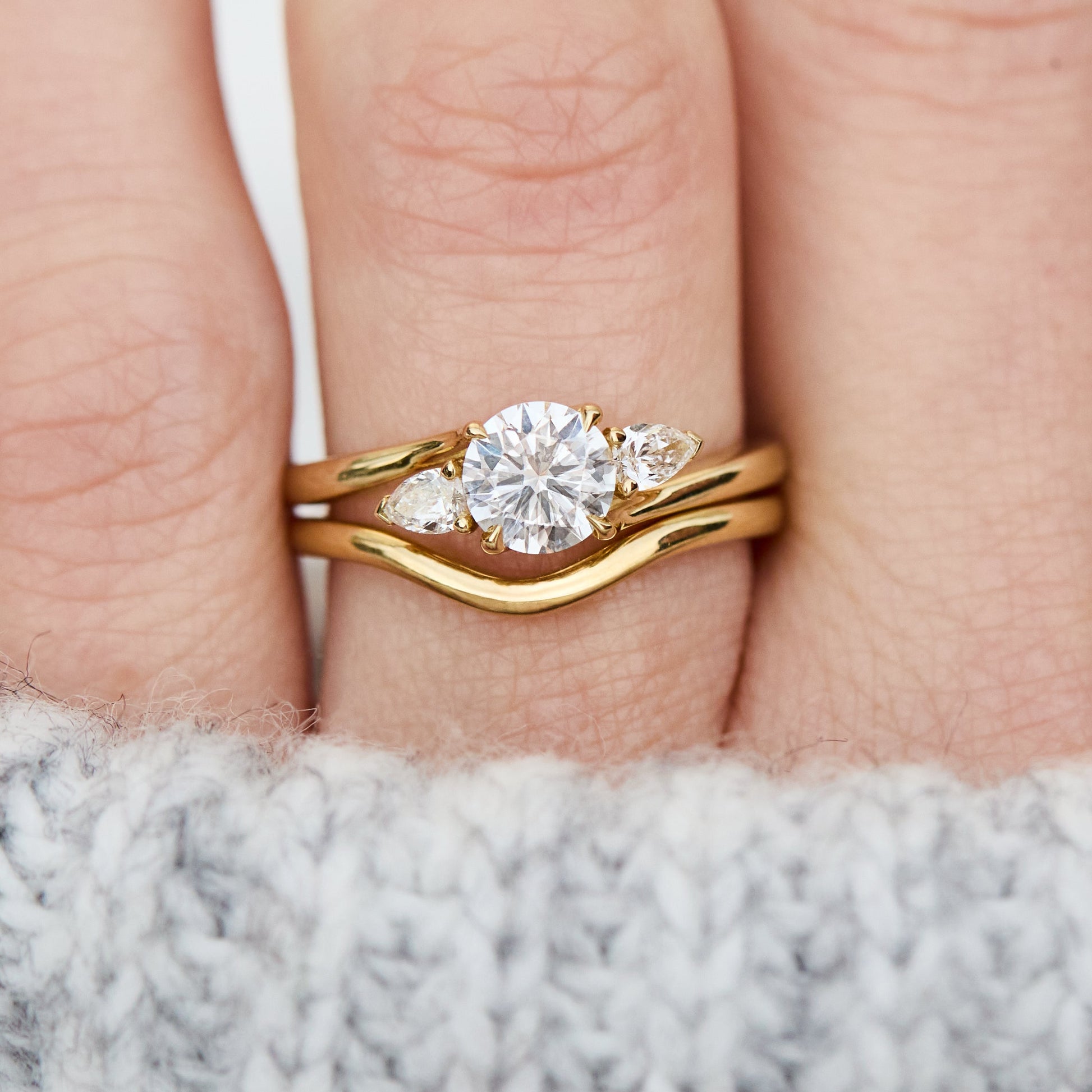 0.25 TCW Round Shaped Half Eternity Lab Grown Diamond Wedding Band