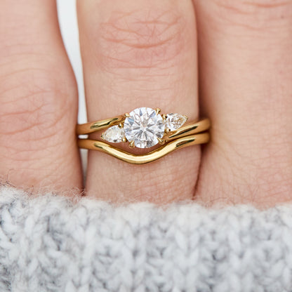 0.25 TCW Round Shaped Half Eternity Lab Grown Diamond Wedding Band