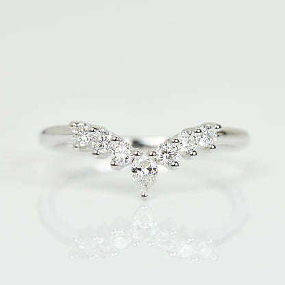 0.25 TCW Round Shaped Half Eternity Lab Grown Diamond Wedding Band