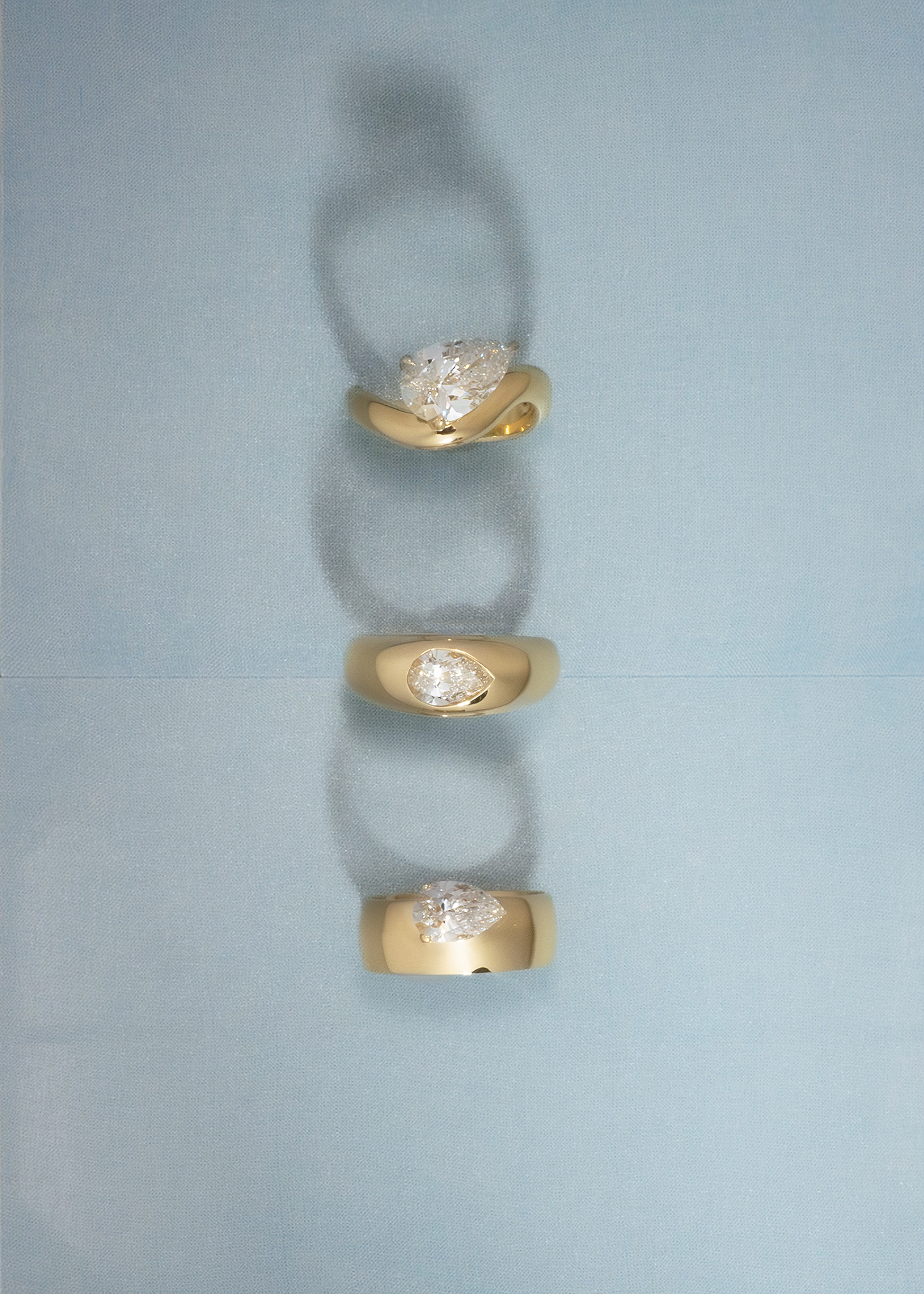 Marquise Shaped Three Stone Lab Grown Diamond Engagement Ring