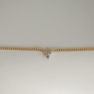 0.05 TCW Round Shaped Therefore Lab Grown Diamond Necklace