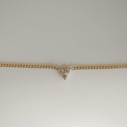 0.05 TCW Round Shaped Therefore Lab Grown Diamond Necklace