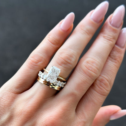 Marquise Shaped Three Stone Lab Grown Diamond Engagement Ring