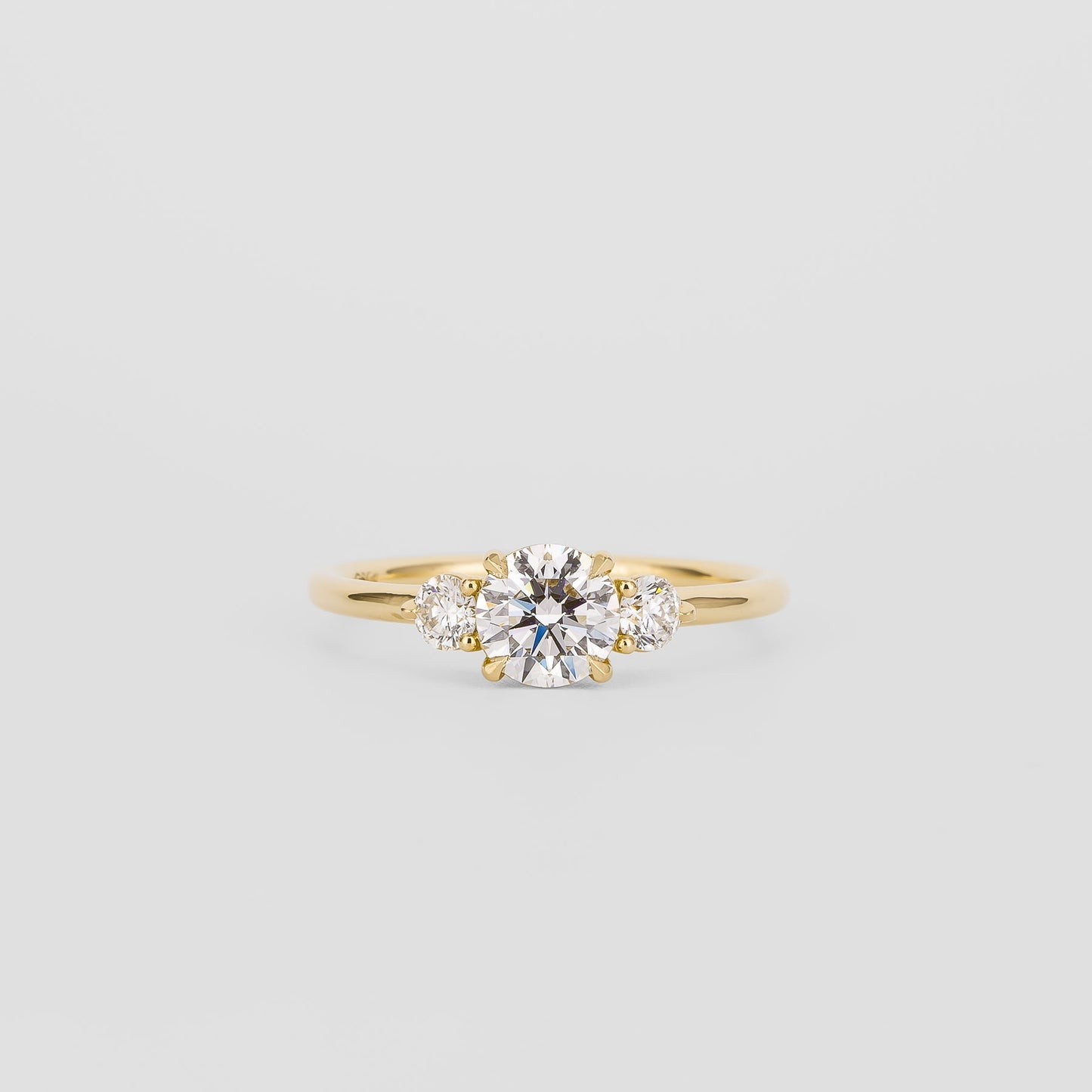 0.72 CT Round Cut Three Stones Lab Grown Diamond Engagement Ring