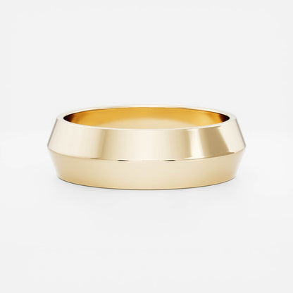 Classic Knife Edge Men's Gold Wedding Band