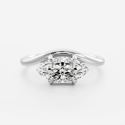 Marquise Cut Cluster Styled Lab Grown Diamond Engagement Ring