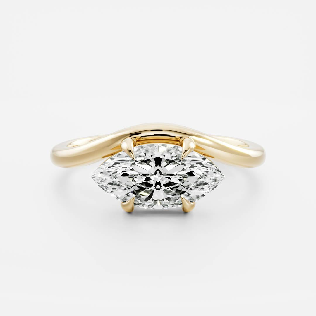 Marquise Cut Cluster Styled Lab Grown Diamond Engagement Ring