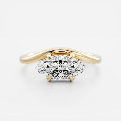 Marquise Cut Cluster Styled Lab Grown Diamond Engagement Ring