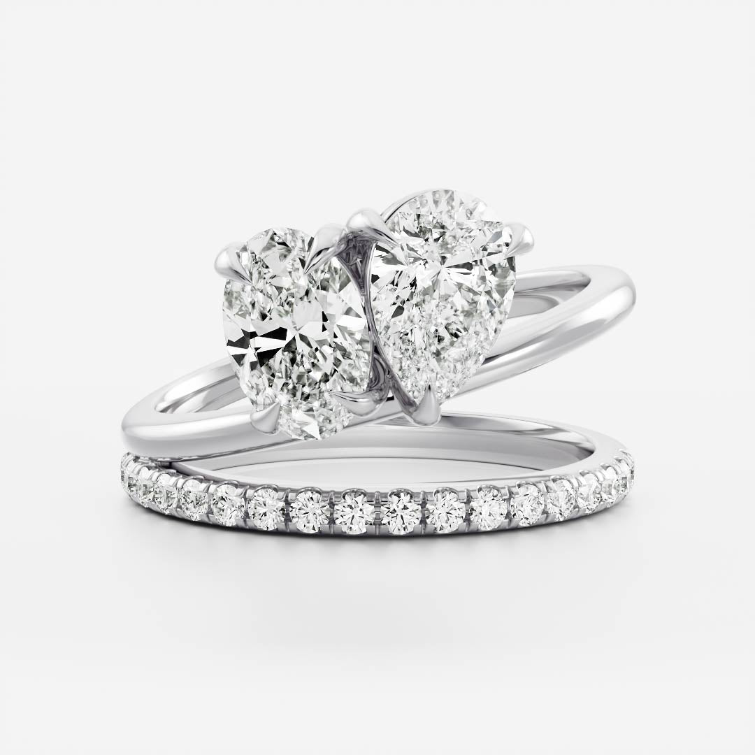 Marquise Cut Cluster Styled Lab Grown Diamond Engagement Ring
