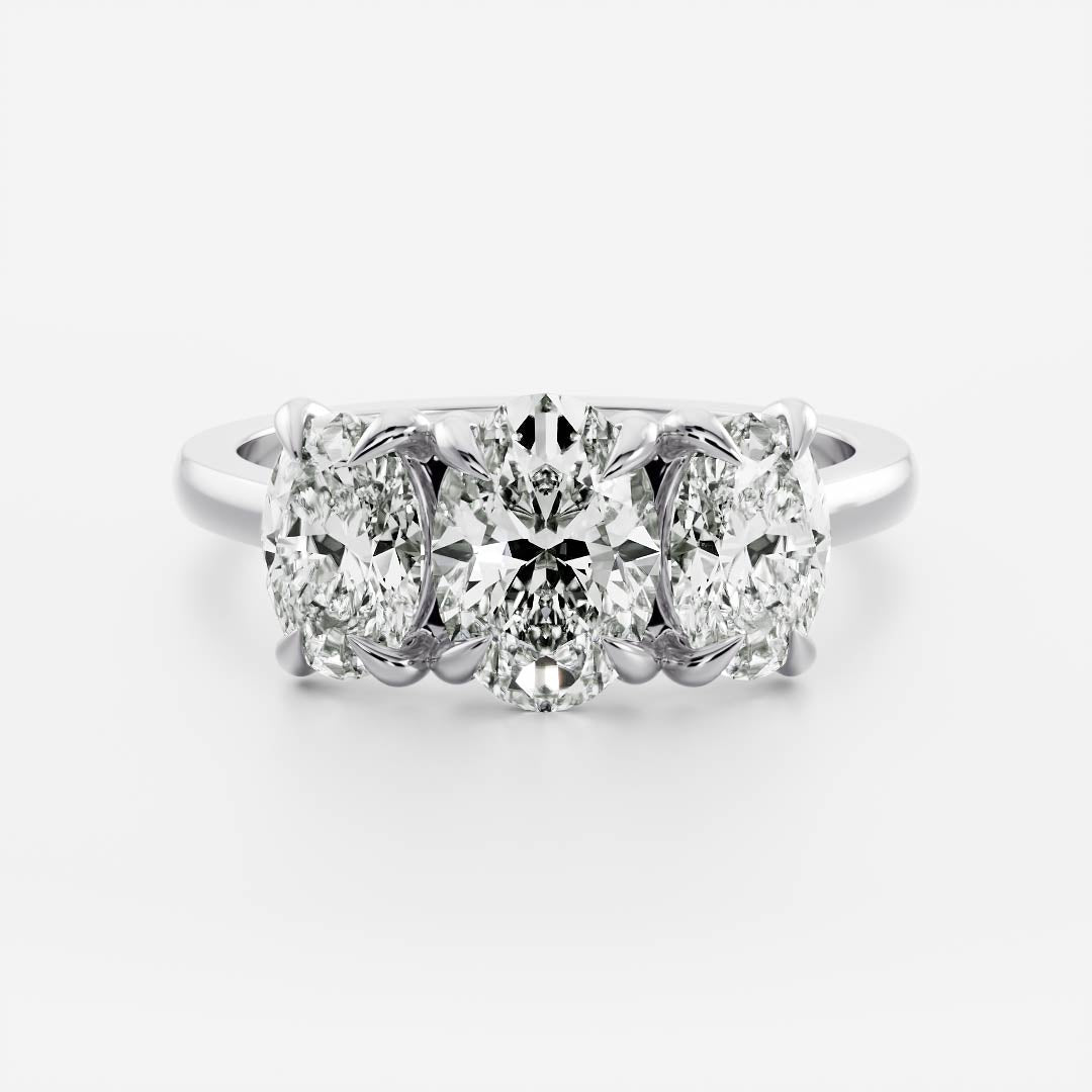 Marquise Cut Cluster Styled Lab Grown Diamond Engagement Ring
