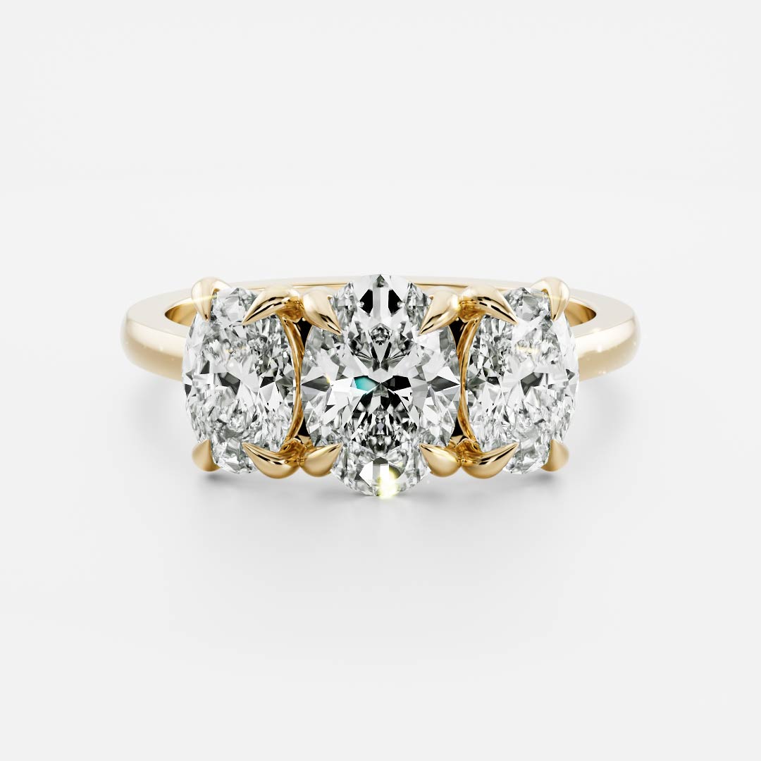 Marquise Cut Cluster Styled Lab Grown Diamond Engagement Ring