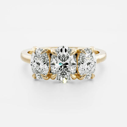 Marquise Cut Cluster Styled Lab Grown Diamond Engagement Ring