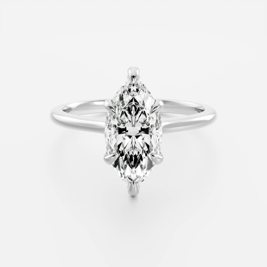 Marquise Cut Cluster Styled Lab Grown Diamond Engagement Ring