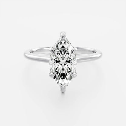 Marquise Cut Cluster Styled Lab Grown Diamond Engagement Ring