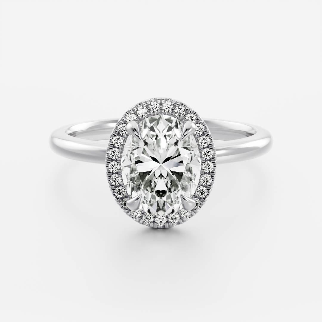 Marquise Cut Cluster Styled Lab Grown Diamond Engagement Ring