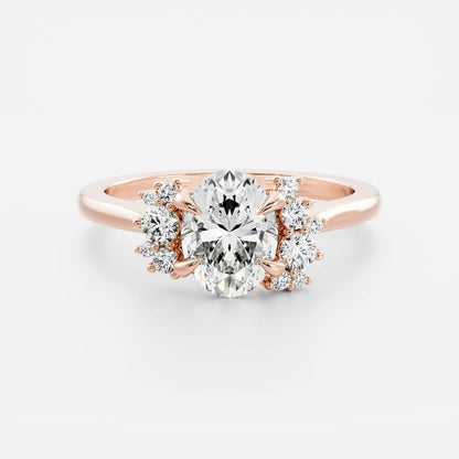 Marquise Cut Cluster Styled Lab Grown Diamond Engagement Ring