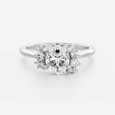 Marquise Cut Cluster Styled Lab Grown Diamond Engagement Ring