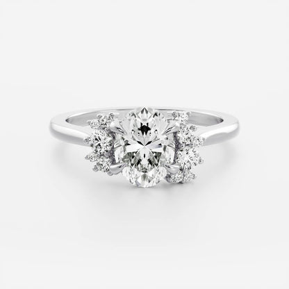 Marquise Cut Cluster Styled Lab Grown Diamond Engagement Ring