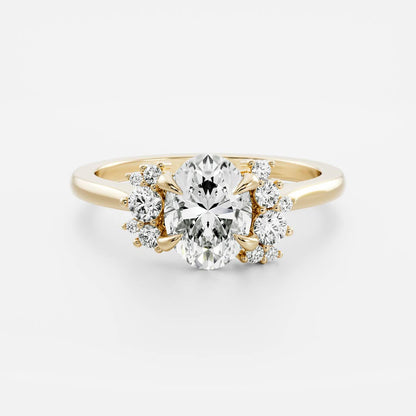 Marquise Cut Cluster Styled Lab Grown Diamond Engagement Ring