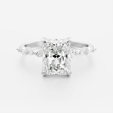 Marquise Cut Cluster Styled Lab Grown Diamond Engagement Ring