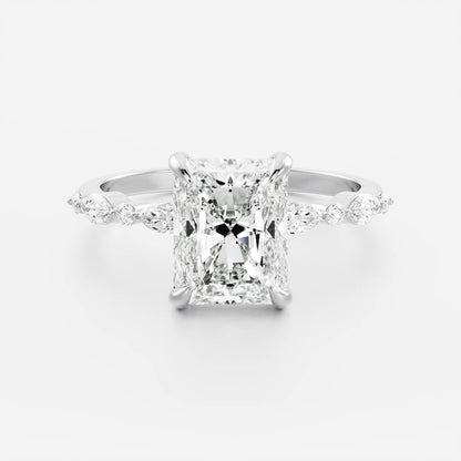 Marquise Cut Cluster Styled Lab Grown Diamond Engagement Ring